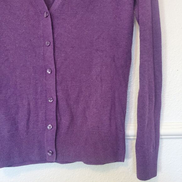 Vintage GAP Cardigan Sz S Cotton Nylon Acrylic Purple Button Up - Picture 4 of 16
